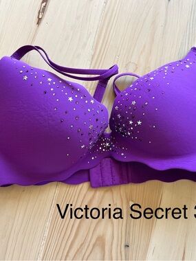 Victoria's Secret Purple Star-Embellished Push-Up Bra